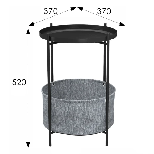 Стол журнальный Берген рогожка 82/39/черный муар
