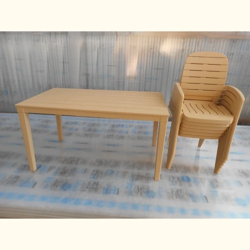 Комплект пластиковой мебели стол бежевый Суматра + 4 бежевых кресла Ибица