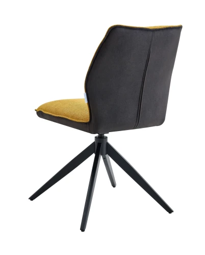 DC876 Стул мягкий поворотный., ГОРЧИЧНЫЙ#BREGO77/YUMA38, каркас металл черный КВАДРА
