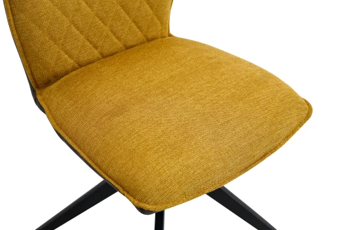 DC876 Стул мягкий поворотный., ГОРЧИЧНЫЙ#BREGO77/YUMA38, каркас металл черный КВАДРА