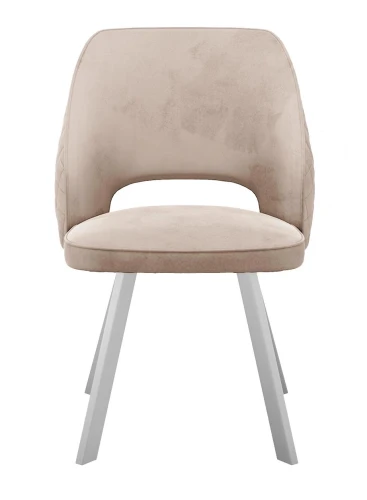 Стул DikLine 274 поворотный Z128 бежевый, ножки белые