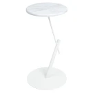 Стол приставной круглый МеталлАрт М015 белый мрамор/белый