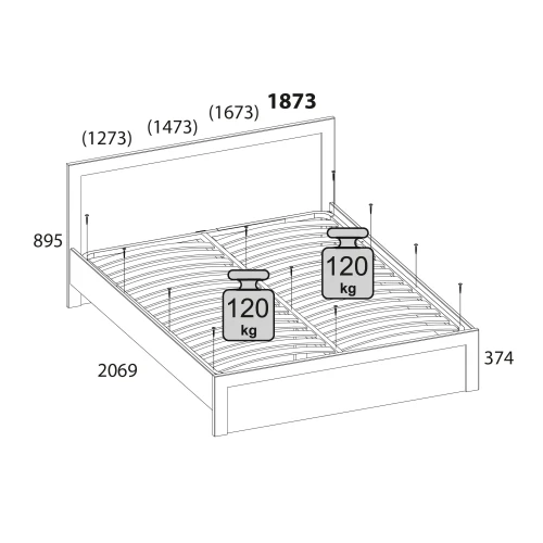 DOORSET, Кровать 180. Цвет ДУБ НАВАРРА