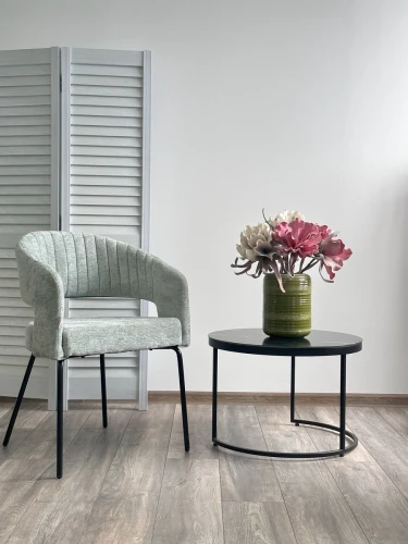 Стул SNUG 3018-04 мятный, шенилл / черный каркас, ®DISAUR