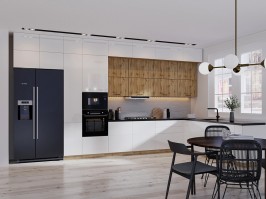 Модульная кухня Эстетик/Хелмер 4600х2500 Магнолия/Вотан МДФ/ЛДСП угловая