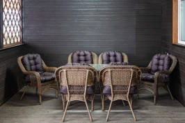 Садовый комплект мебели из искусственного ротанга Мэдисон (Medison ) 6 кресел + стол с подушками на сидение и спинку
