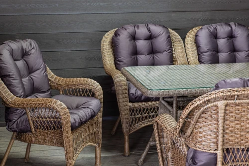 Садовый комплект мебели из искусственного ротанга Мэдисон (Medison ) 6 кресел + стол с подушками на сидение и спинку