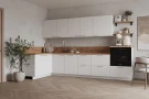 Кухонный гарнитур КГ Угловой 1500х3150 (с пм) , Белый софт матовый  Арника РМ в.4