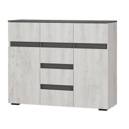 Комод комбинированный Мрия КМ-15, Бетон пайн светлый, графит