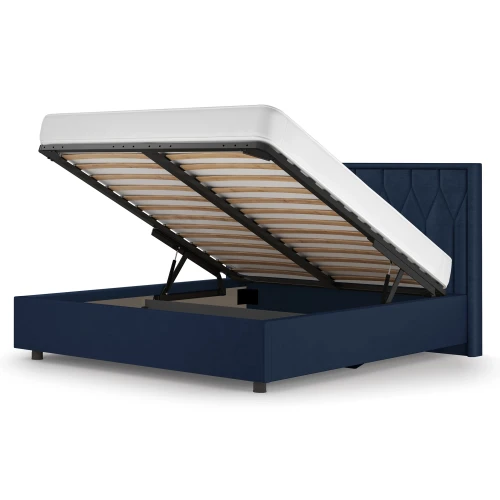 Кровать-10М с подъёмным основанием 1800 темно-синяя