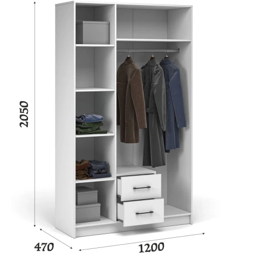 Шкаф «Чикаго» 3д2ящ, белый