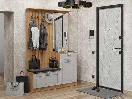 Готовая прихожая Стиль-02 Grey Silk Дуб Вотан лофт