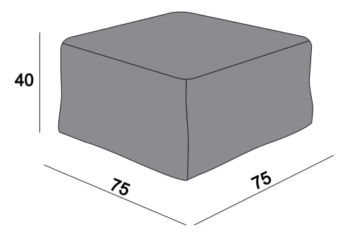 Защитный чехол на журнальный столик/оттоманку Лунго, 74×74×38 см, темно-серый