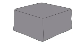 Защитный чехол на журнальный столик/оттоманку Лунго, 74×74×38 см, темно-серый