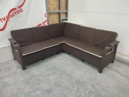 Угловой диван Yalta Corner Set под ротанг для лаунж зоны без подушек