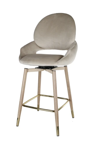 Стул барный Виола BS1376-BG-4, бежевый/орех