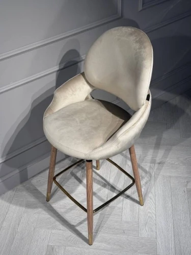 Стул барный Виола BS1376-BG-4, бежевый/орех