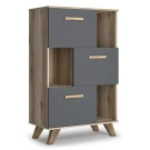 Шкаф низкий с нишами Вега Скандинавия синий