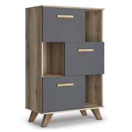 Шкаф низкий с нишами Вега Скандинавия синий