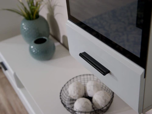 Стенка «Йорк» с витринами, Белый/белый глянец