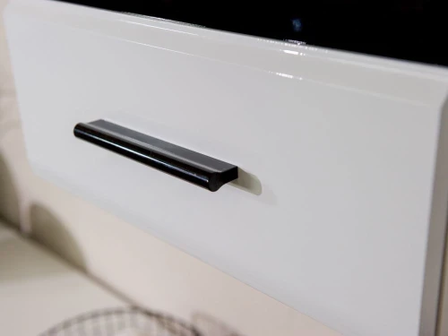 Стенка «Йорк» с витринами, Белый/белый глянец