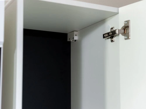 Стенка «Йорк» с витринами, Белый/белый глянец