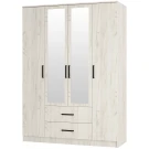 Шкаф 4-х створчатый Фиеста, Дуб крафт белый