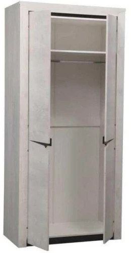 33.03 Лючия 2-х дв. шкаф для одежды бетонпайн белый/венге