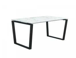 Стол компьютерный Юта 55.09 Мрамор белый/Черный