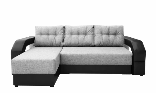 Диван еврокнижка Манчестер с подсветкой УГЛОВОЙ 160  рогожка серая НПБ