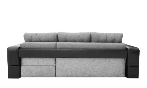 Диван еврокнижка Манчестер с подсветкой УГЛОВОЙ 160  рогожка серая НПБ