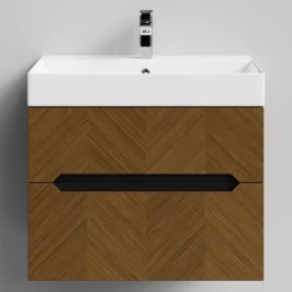 Тумба Элато 70 подвесной, Дуб цвет 5 Vodok с раковиной в комплекте