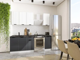 Кухонный гарнитур Евро Лайн-06 Белый/Антрацит-Белый