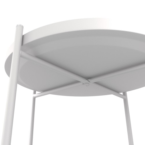 Стол журнальный Берген рогожка 82/82/белый муар