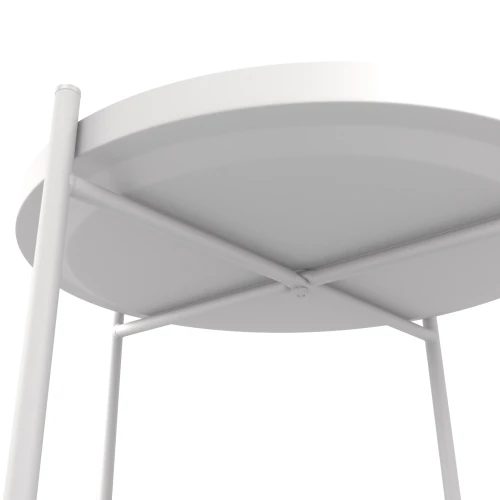 Стол журнальный Берген рогожка 82/82/белый муар