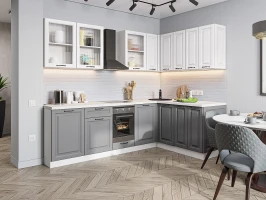 Угловая модульная кухня Ницца Royal-02 Blanco/Magnum Белый 2140*2550/1600*600