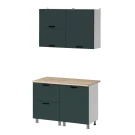 МК Аленушка 1,2м с ящ.в 2 Лаванда Изумруд,скоба черный,сонома МК Аленушка 1,2м с ящ.в 2 Лаванда Изумруд,скоба черный,сонома