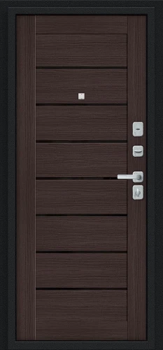 Входная дверь BRAVO Техно/BChrome Букле черное/Wenge Melinga