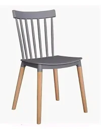 GH110/DC461 Стул пластиковый, СЕРЫЙ, каркас бук