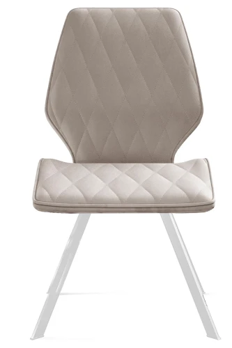 Стул DikLine 243 B03 BEIGE поворотный/ ножки белые