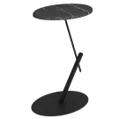 Стол приставной овальный МеталлАрт М015 черный мрамор/черный