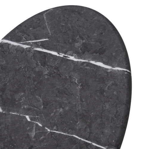 Стол приставной овальный МеталлАрт М015 черный мрамор/черный