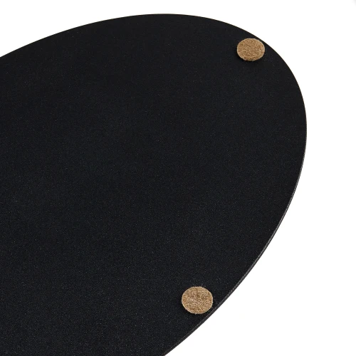 Стол приставной овальный МеталлАрт М015 черный мрамор/черный