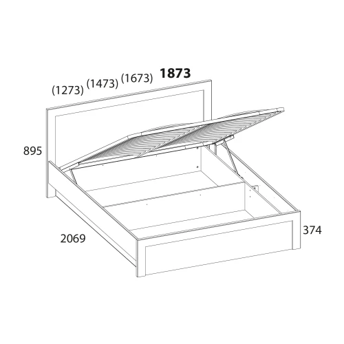 DOORSET, Кровать 180 с подъемником. Цвет ДУБ НАВАРРА