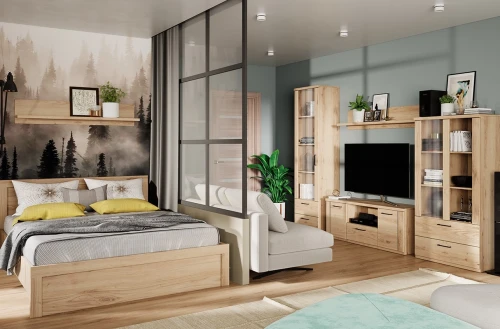 DOORSET, Кровать 180 с подъемником. Цвет ДУБ НАВАРРА