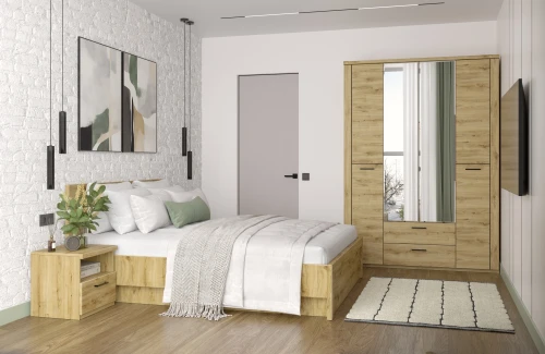 DOORSET, Кровать 180 с подъемником. Цвет ДУБ НАВАРРА