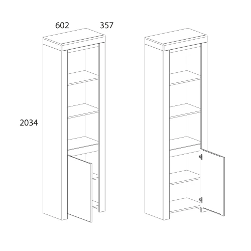 TAURUS, Шкаф 1D3N. Цвет БЕЛЫЙ /ДУБ ВОТАН
