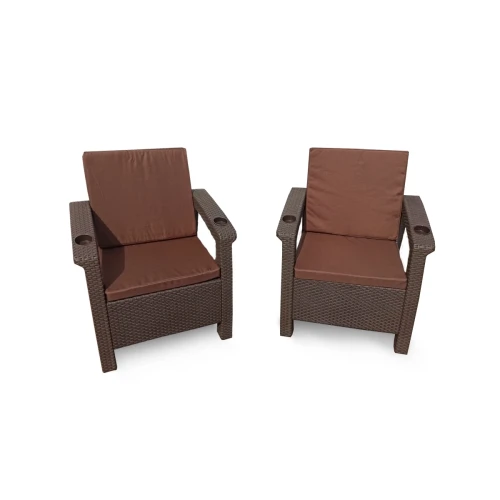 Комплект кресел под искусственный ротанг Ялта (Yalta) Double Set