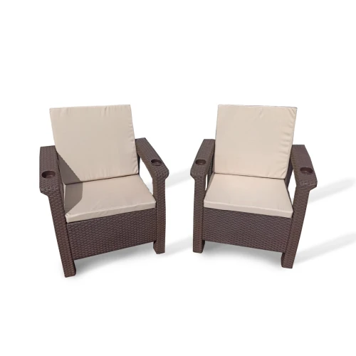 Комплект кресел под искусственный ротанг Ялта (Yalta) Double Set