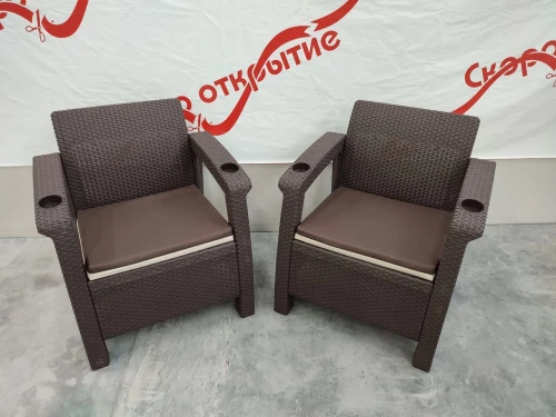 Комплект кресел под искусственный ротанг Ялта (Yalta) Double Set